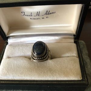 Blue speckled stone, Sterling Silver ring